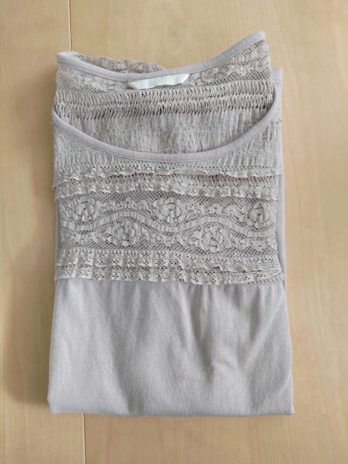 H&M t-shirt dentelle L - photo numéro 5