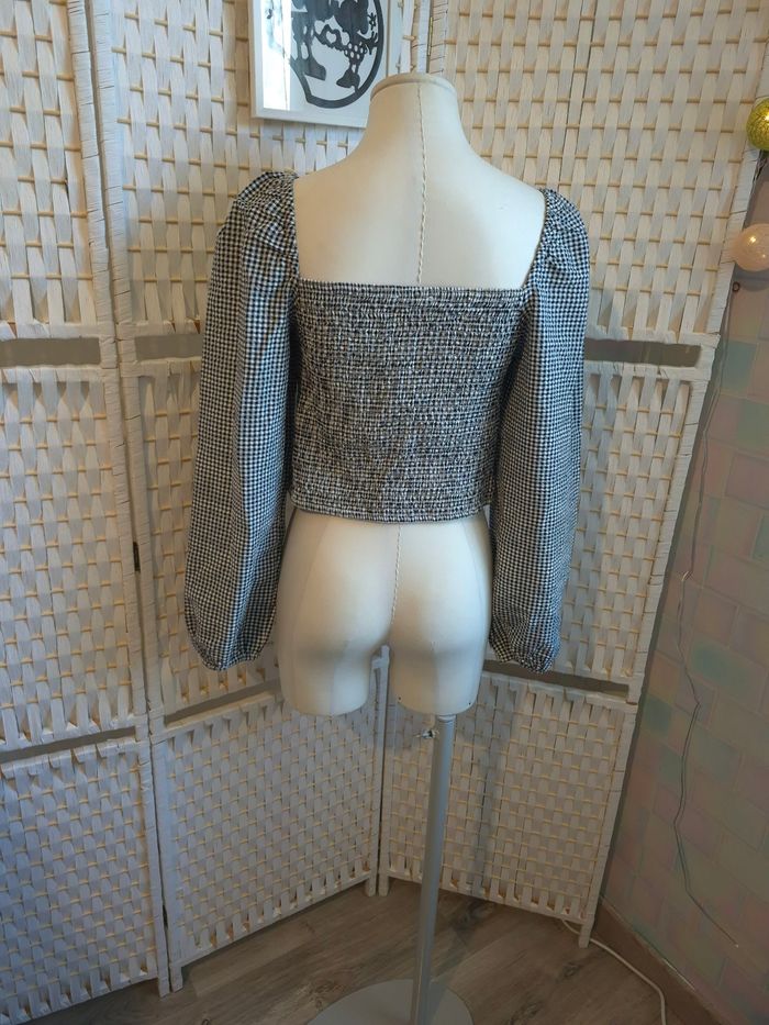 🖤 joli top Gingham à manches bouffantes BZB femme TL / 40 🖤 - photo numéro 2