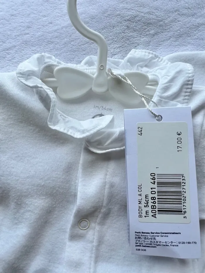 Lot de 2 bodies col Claudine 1m/54cm - Petit Bateau - photo numéro 6