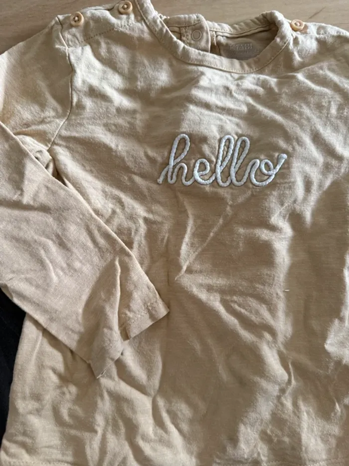 Ensemble T-shirt manches longues et jean slim déchiré - 2/3 ans - photo numéro 3