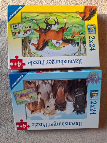 2 Puzzles chevaux 24 pièces 