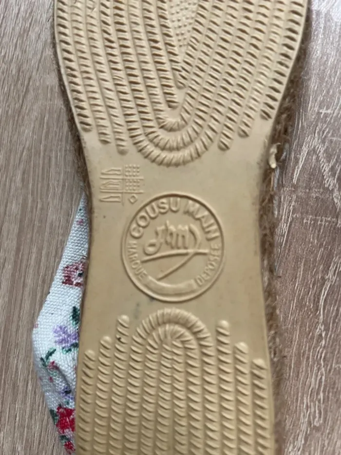 Espadrilles neuves tissu fleuri taille 35 - Cousu main - photo numéro 6