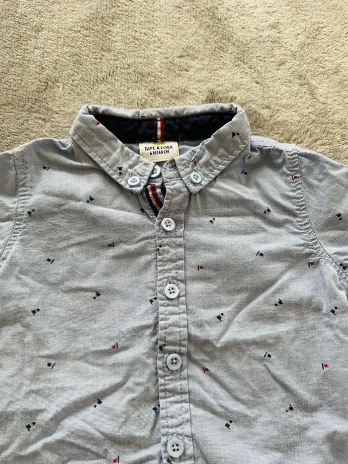 Chemise bleu clair à petits motifs - 6 mois - Tape à l’œil - photo numéro 2