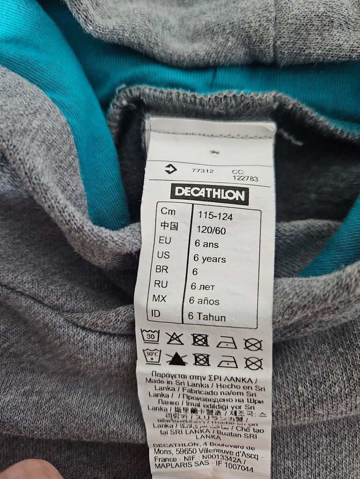 Sweat à capuche fin gris Décathlon 6 ans - photo numéro 5