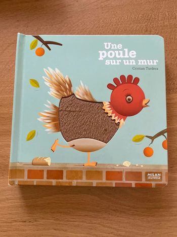 Une poule sur un mur histoire à toucher