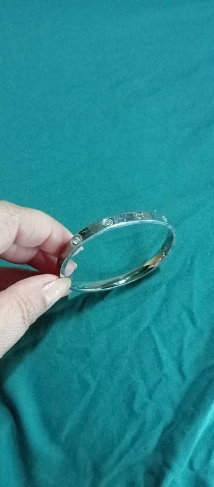Bracelet argenté avec strass - photo numéro 5