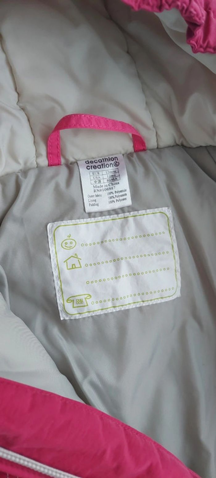 Combinaison fille ski rose 12 mois decathlon baby - photo numéro 3