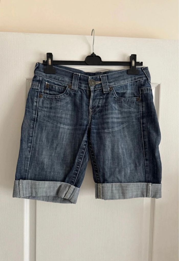 Short long en jean bermuda