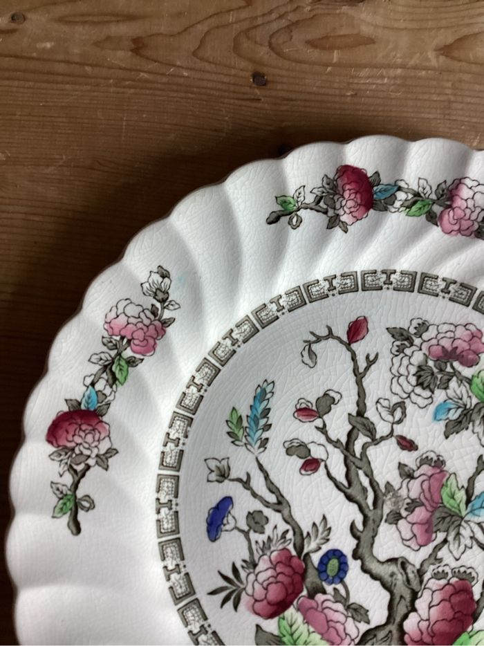 assiette plate colorée à la main arbre indien Myott Staffordshire - photo numéro 6