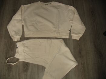 JOGGING 2 PCS : SWEAT SHIRT + PANTALON ÉCRU "PUMA" - TAILLE L - n°01