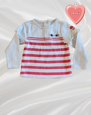 T-shirt haut manches longues fille 23-24 mois