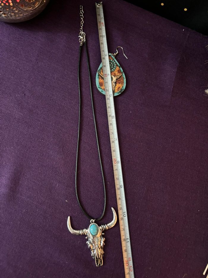 Set bijoux boho navajo cranes de buffles - photo numéro 4