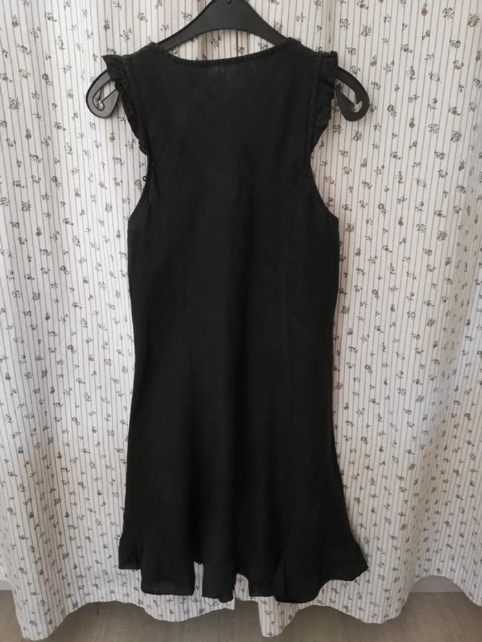 Robe bohème en lin noir T 36 - photo numéro 3