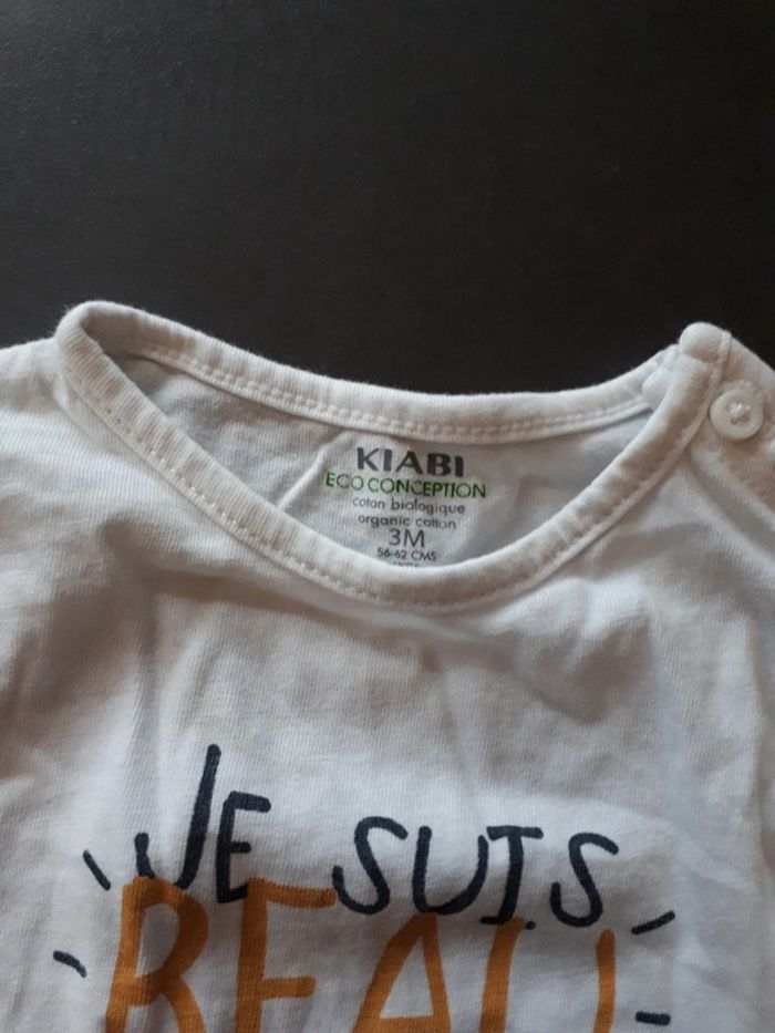 Tee-shirt manches longues Kiabi 3 mois - photo numéro 3