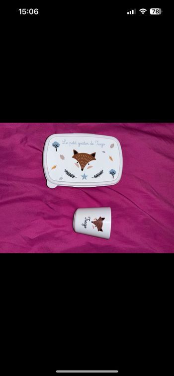 Boîte à goûter et verre