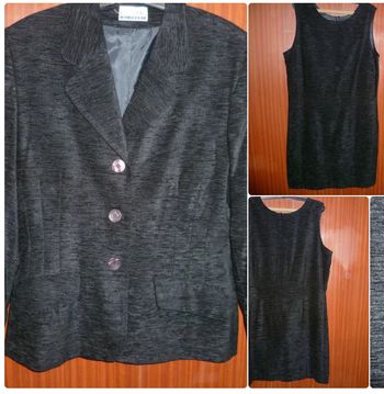 ensemble veste + robe velours ras