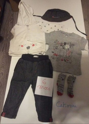 Ensemble Catimini blanc, gris