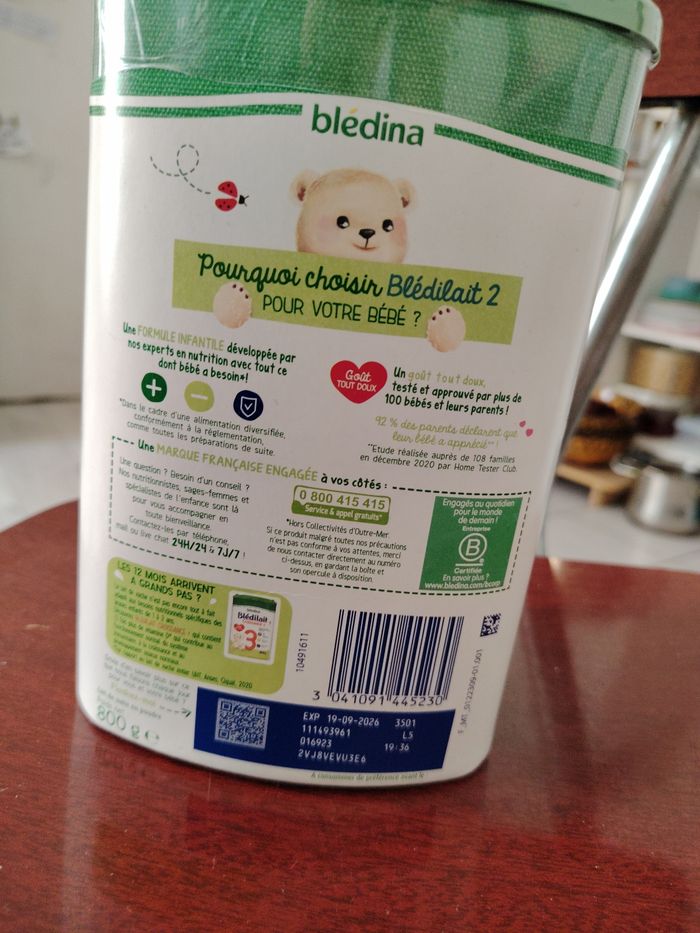 Lait infantile blédilait 2 ème âge - photo numéro 2