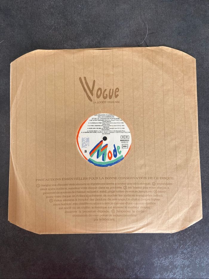 3 vinyles 33 tours Les grands classiques de l’accordéon et de la musique populaire
