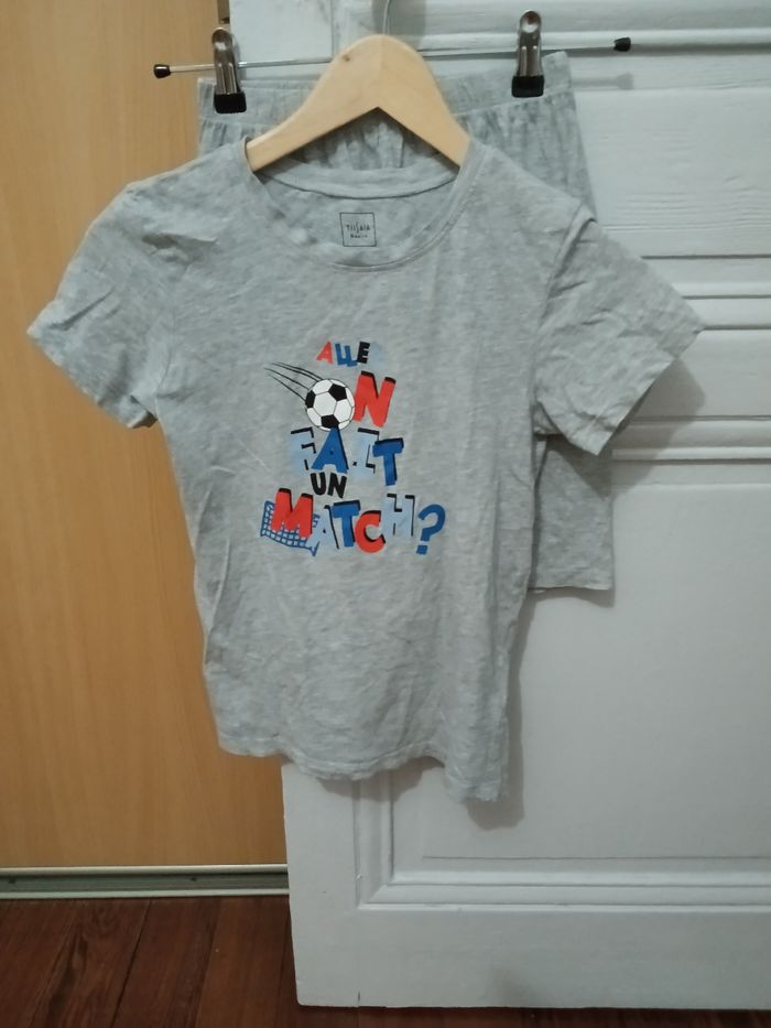 Pyjashort tissaia gris clair et multicolore