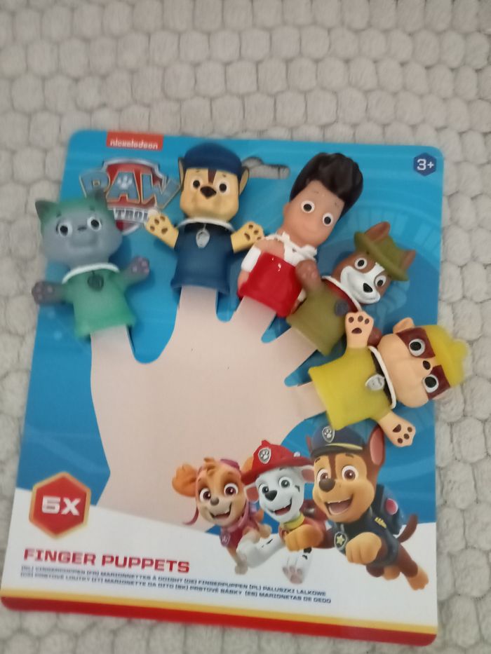 5 marionnettes de doigts paw patrol