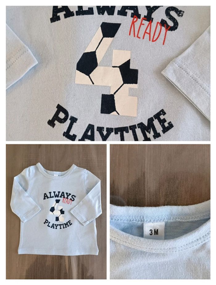 T Shirt manches longues Foot 3 mois - photo numéro 2