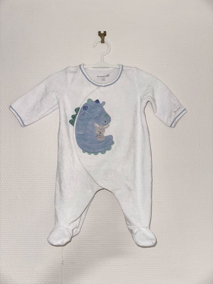 Pyjama 1 pièce en velours dinosaure 1M - Sergent Major - photo numéro 1