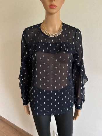 Blouse transparente bleue marine et argentée Morgan taille 38 jamais portée