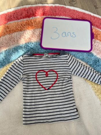 T-shirt manches longues okaidi marinière