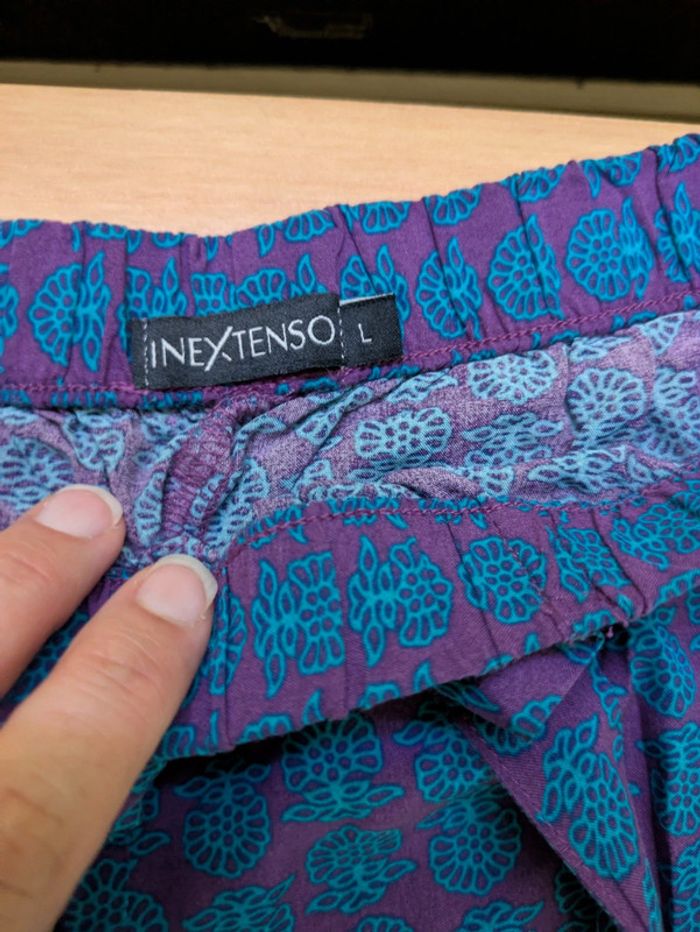 Joli short violet In extenso taille L motifs bleu turquoise - photo numéro 2