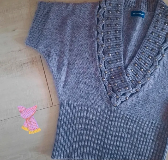 Pull surpull débardeur chaud laine Vintage T unique - photo numéro 6