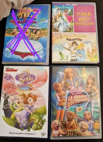 Lot de 3  DVD enfant / barbie / princesse ☆