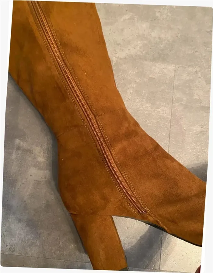 Bottes hautes pointues camel Kiabi - photo numéro 3