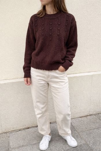 🧶 Pull marron maille texturée – doux et élégant - Taille S