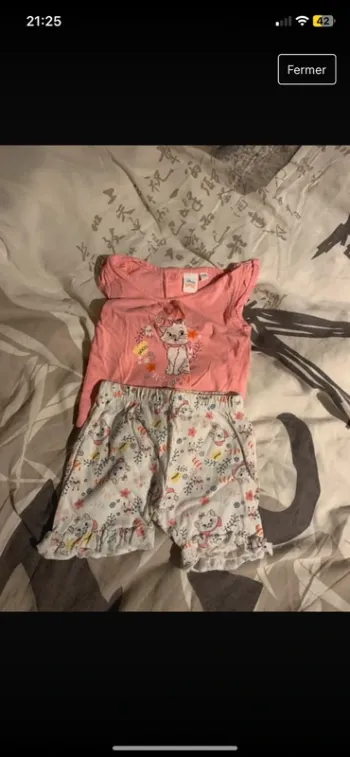 Ensemble t-shirt et short été fille
