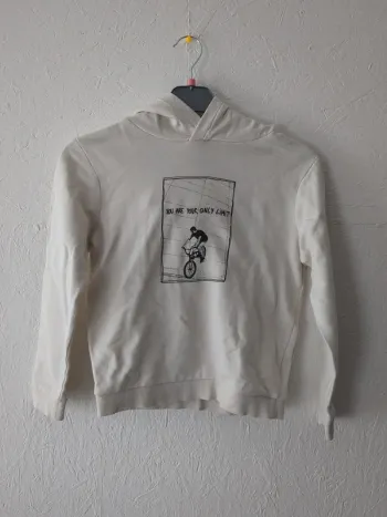 Sweat-shirt blanc avec dessin G/F