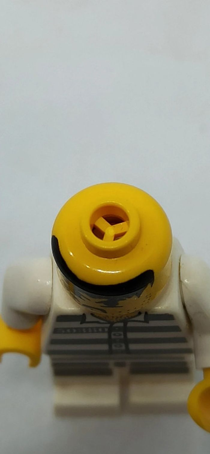 Homme prisonnier avec habits barrés et accessoire lego - photo numéro 7