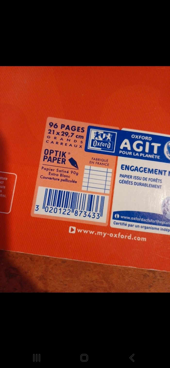 Lot de 2 cahiers oxford 21 / 29.7 cm - photo numéro 4