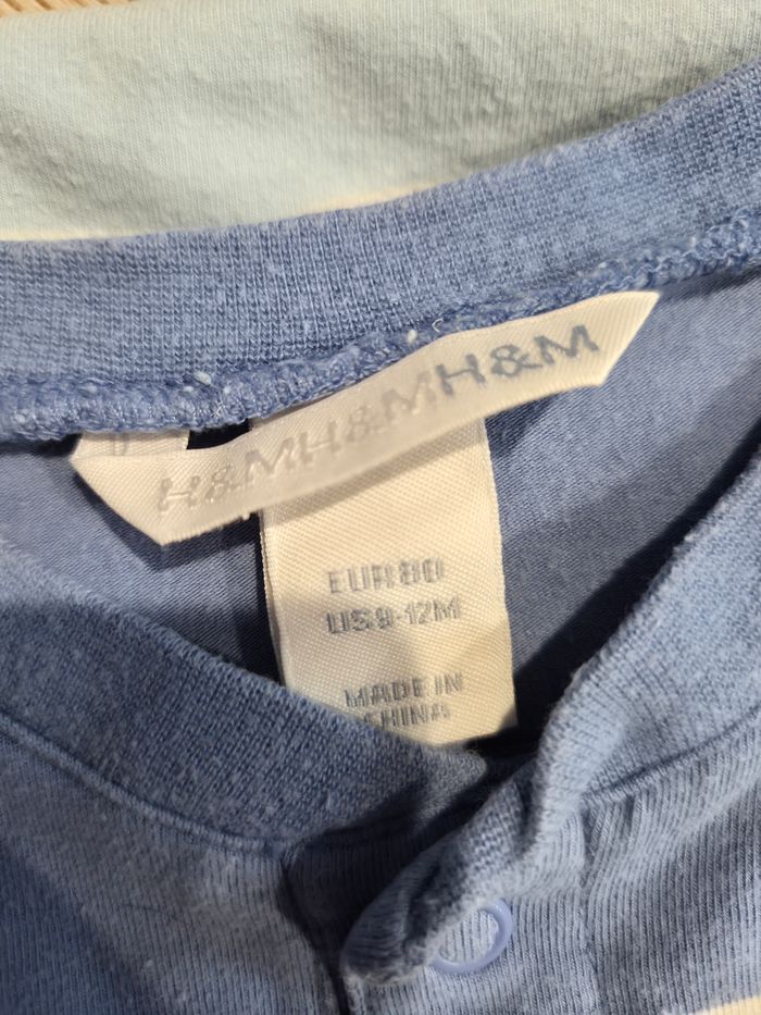 Grenouillère bleu, H&M, 9-12 mois, 80cm - photo numéro 3