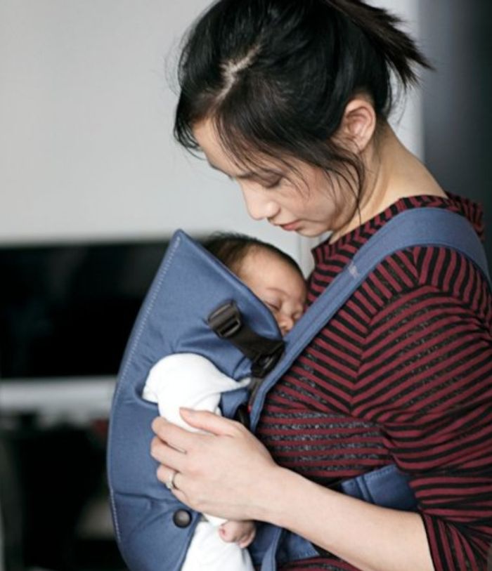 Porte bébé Baby carrier mini 0 à 1 an de couleur bleu - photo numéro 3