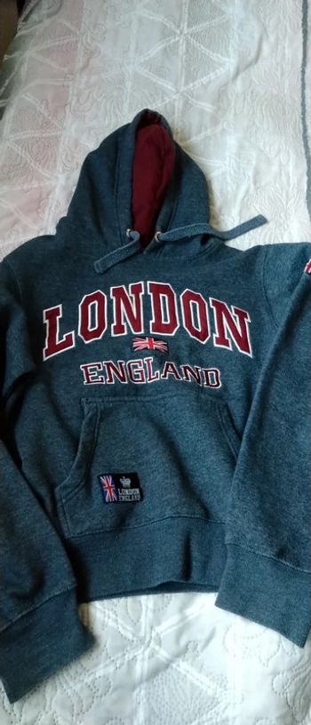 Sweat chaud à capuche London gris amazing england 14 ans M