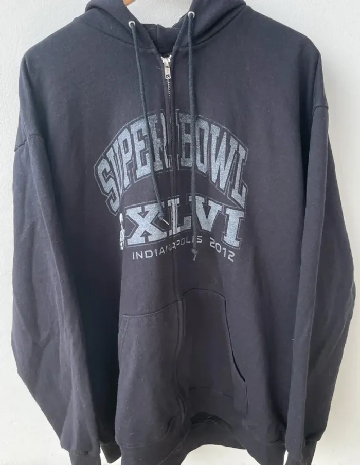 NFL Team Apparel Superbowl Indianapolis 2012 Full zip hoodie jacket Mens XL
