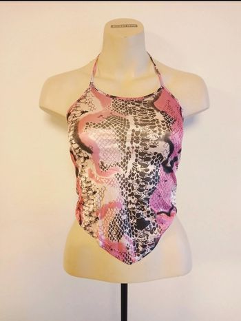 Débardeur rose imprimé python 