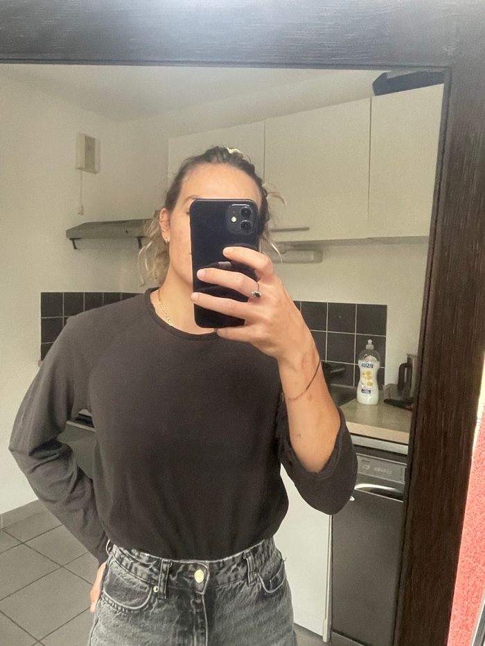 Haut basique manche longue gris pull & bear