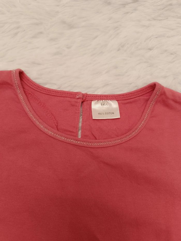 Tshirt manches courtes rose T. 14 ans - photo numéro 5