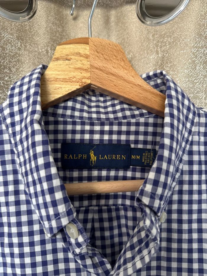 Chemise Ralph Lauren homme – à carreaux bleus – Taille M – Très bon état - photo numéro 3