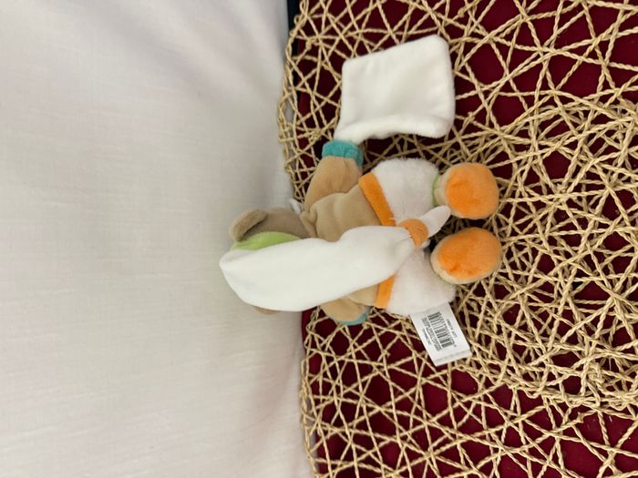 ALINEA TIMOE OURS MOUCHOIR BLANC BEIGE ORANGE BLEU baby 'nat - photo numéro 2