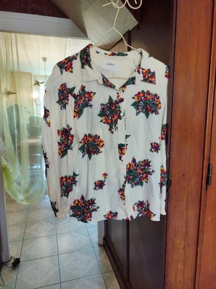 Chemise blanche fleurie Ba&sh vintage S/36