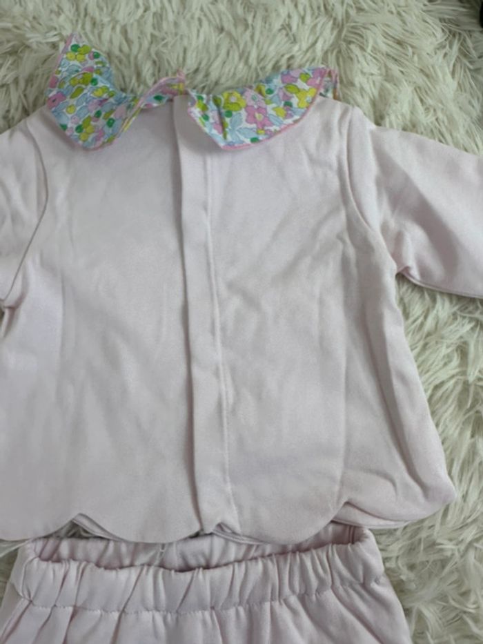 Ensemble molleton rose poudré et liberty taille 6 mois Jacadi - photo numéro 7