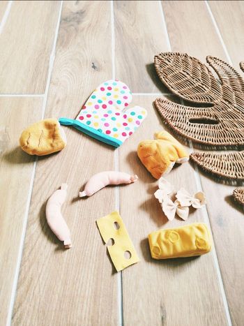 🥖Jeu d'imitation - Dinette en tissu /peluche - sandwich à scratch et divers aliments